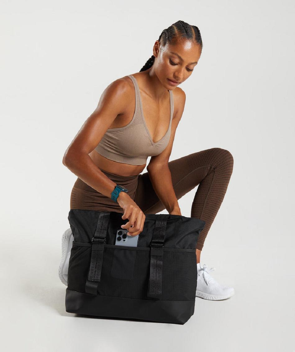 Plecaki Męskie Gymshark Everyday Tote Czarne | PL 3194FDN